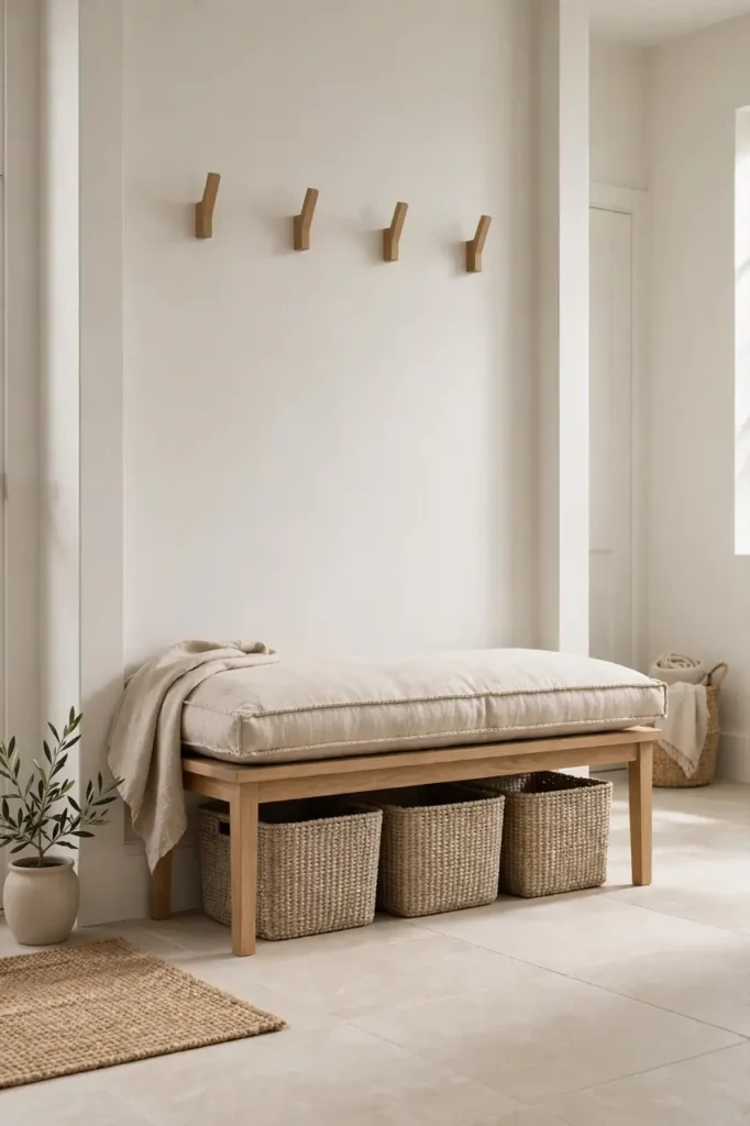 Linen Cushion Bench