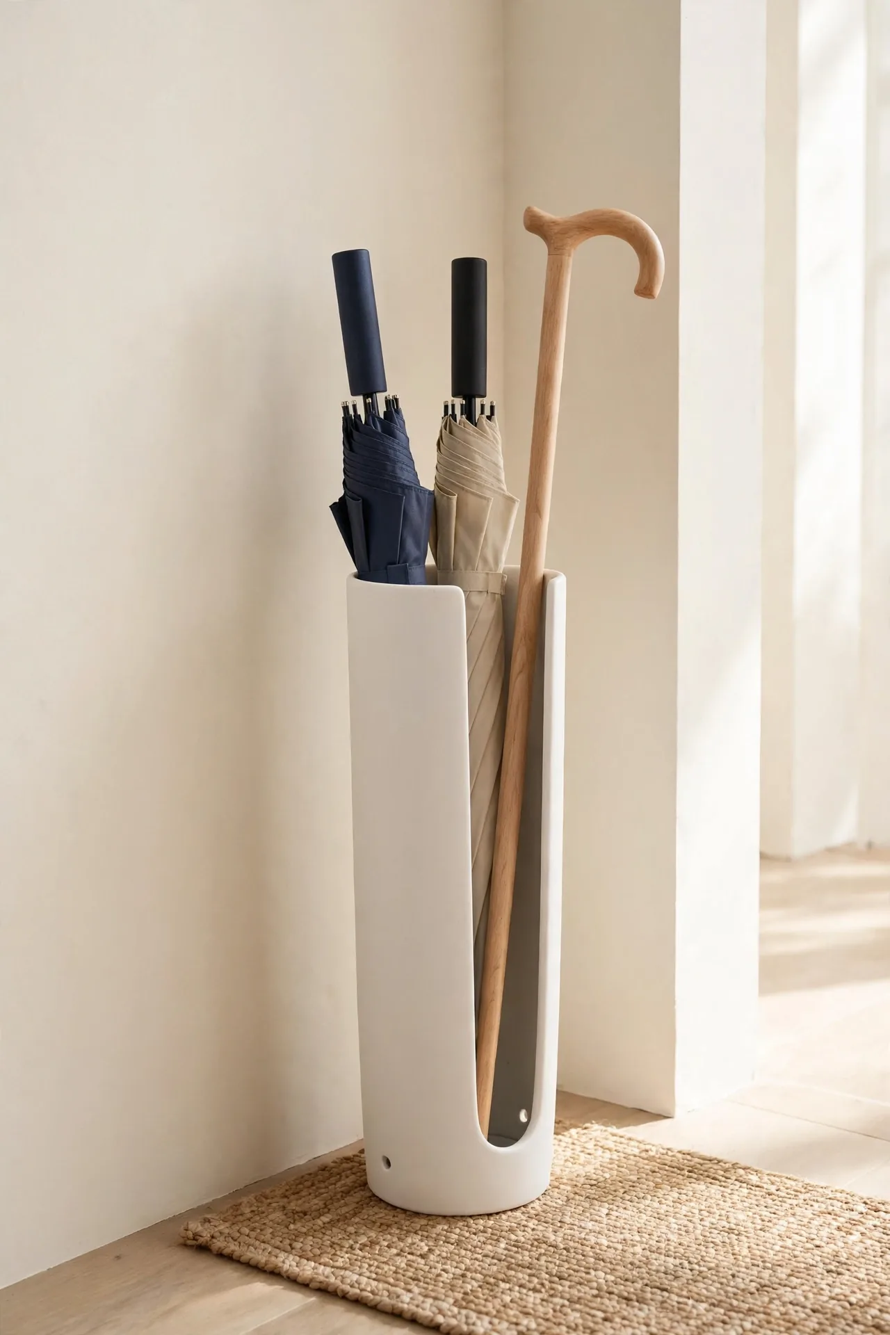 Compact Umbrella Stand for mudroom organization ideas for small entryways