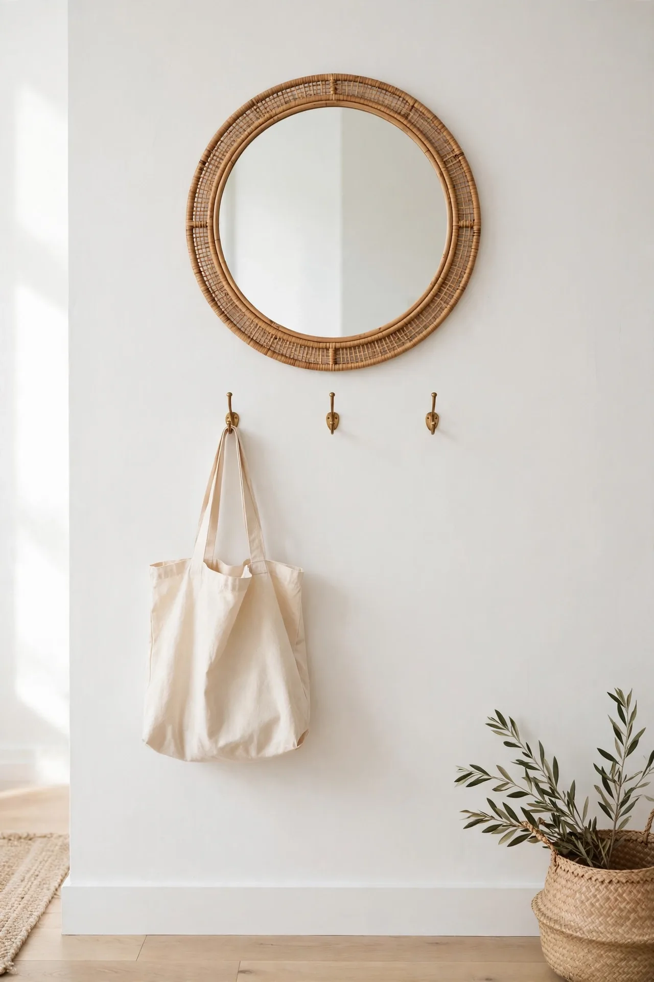 Mirror With Hooks for mudroom organization ideas for small entryways