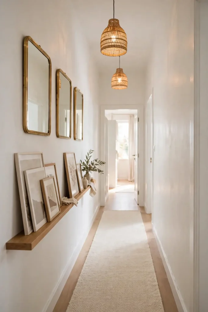 Charming narrow hallway decor