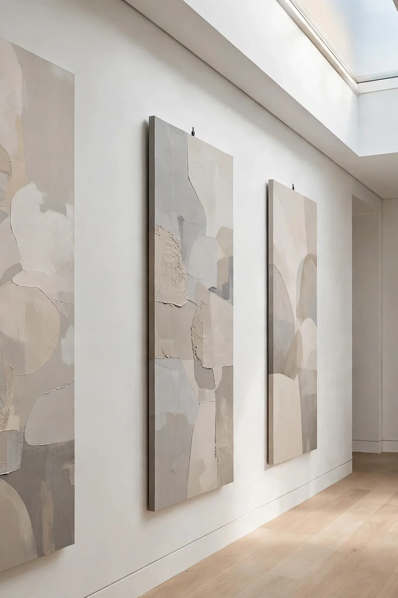 Tall Slim Art Panels for narrow hallway wall decor ideas
