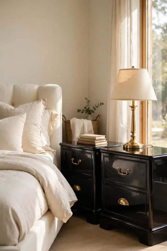 Black Lacquer Nightstands