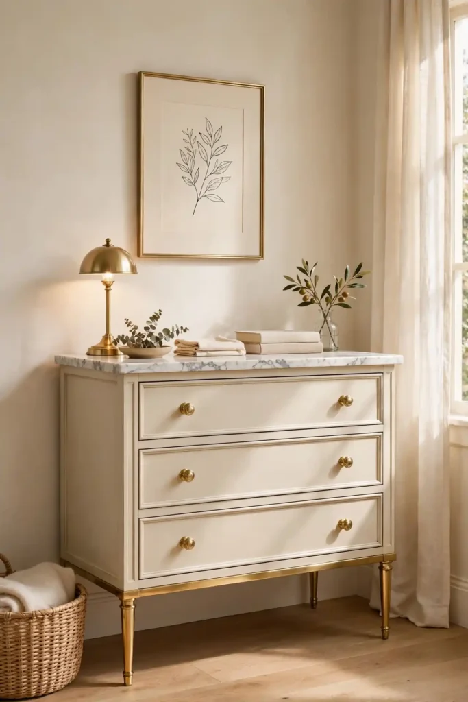 Brass and Marble Dressers