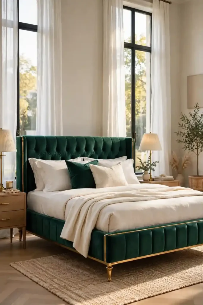 Channel-Tufted Velvet Beds
