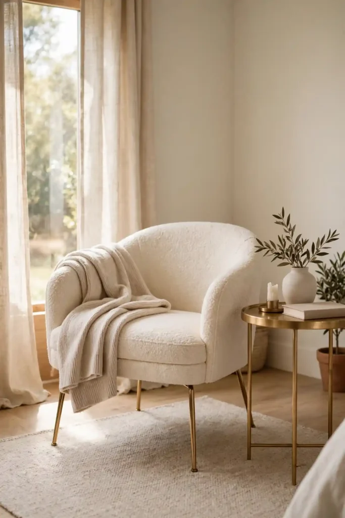 Cream Boucle Accent Chairs