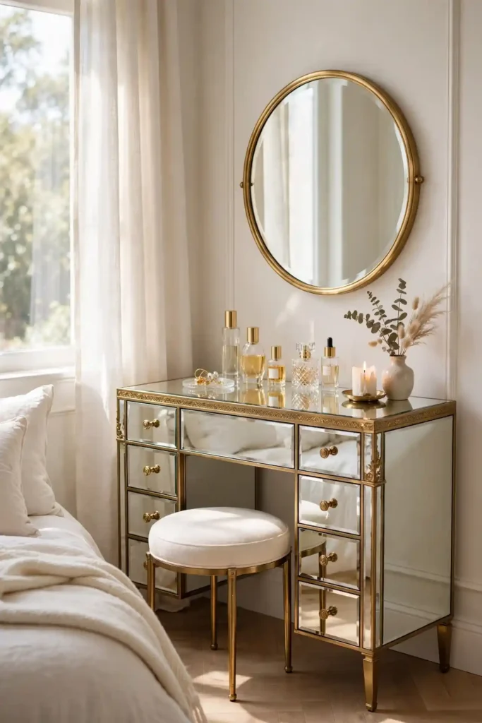 Mirrored Brass Vanities