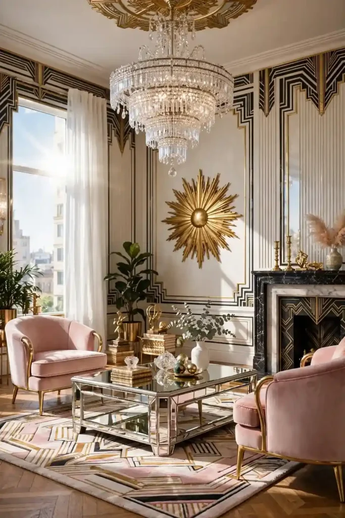 Glamorous neo deco living room decor ideas