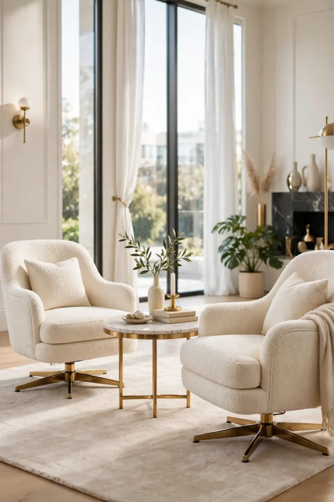 Ivory Swivel Chairs