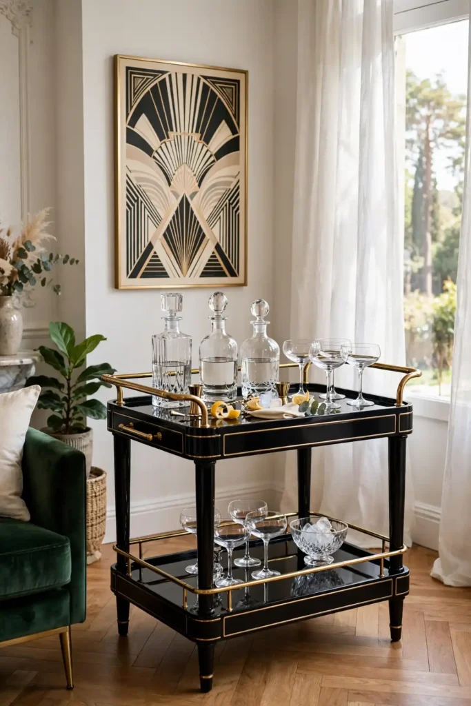 Lacquered Bar Cart