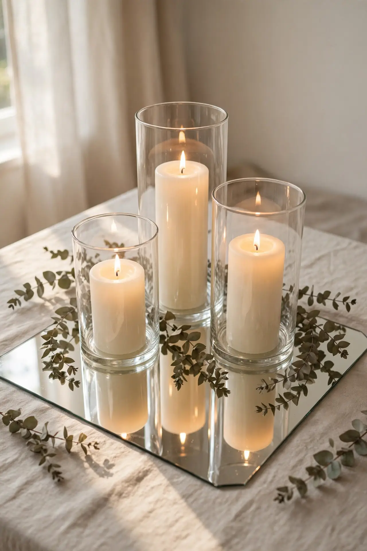 Candlelit Glass Hurricanes