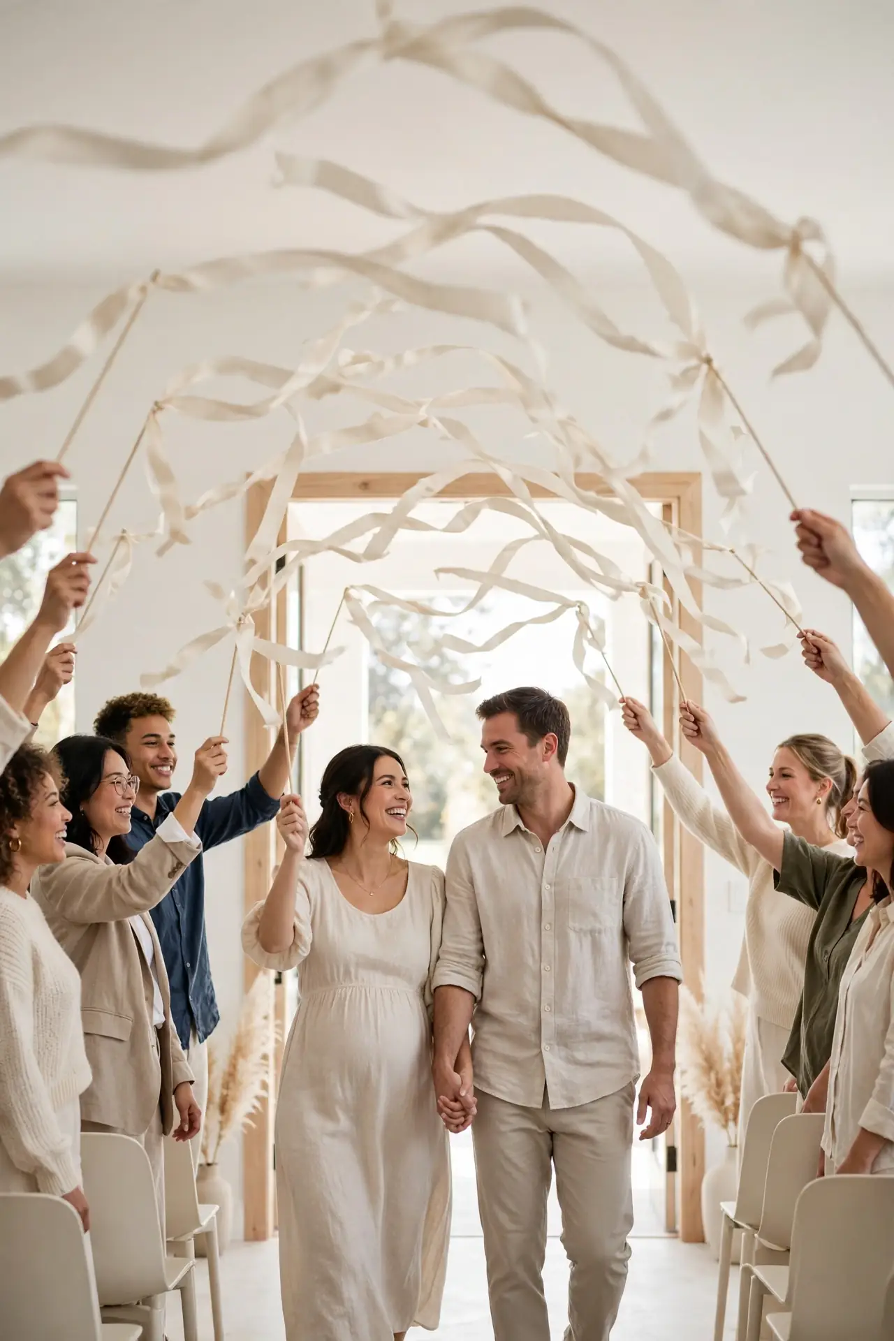 Ivory Ribbon Wands