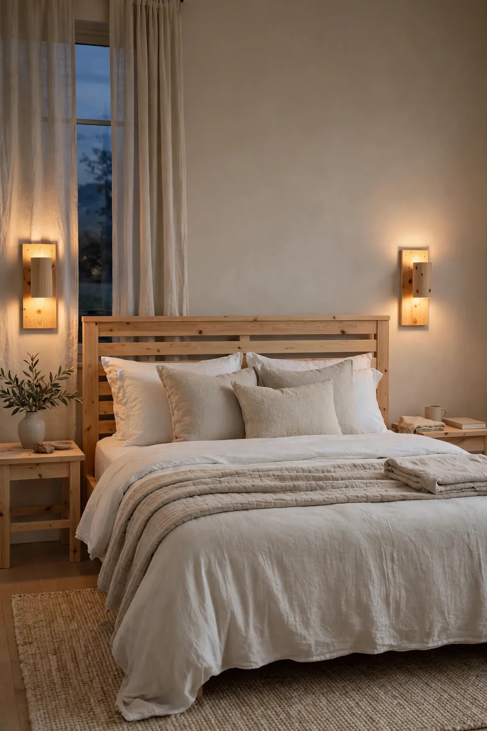 Pine Bedside Sconces