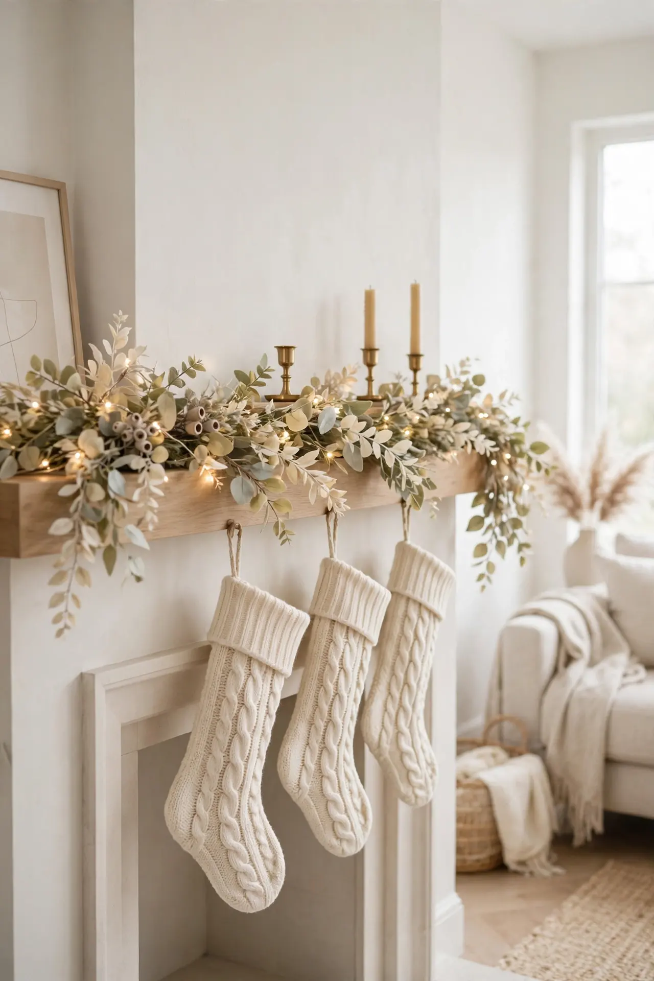 Cream Garland Mantel