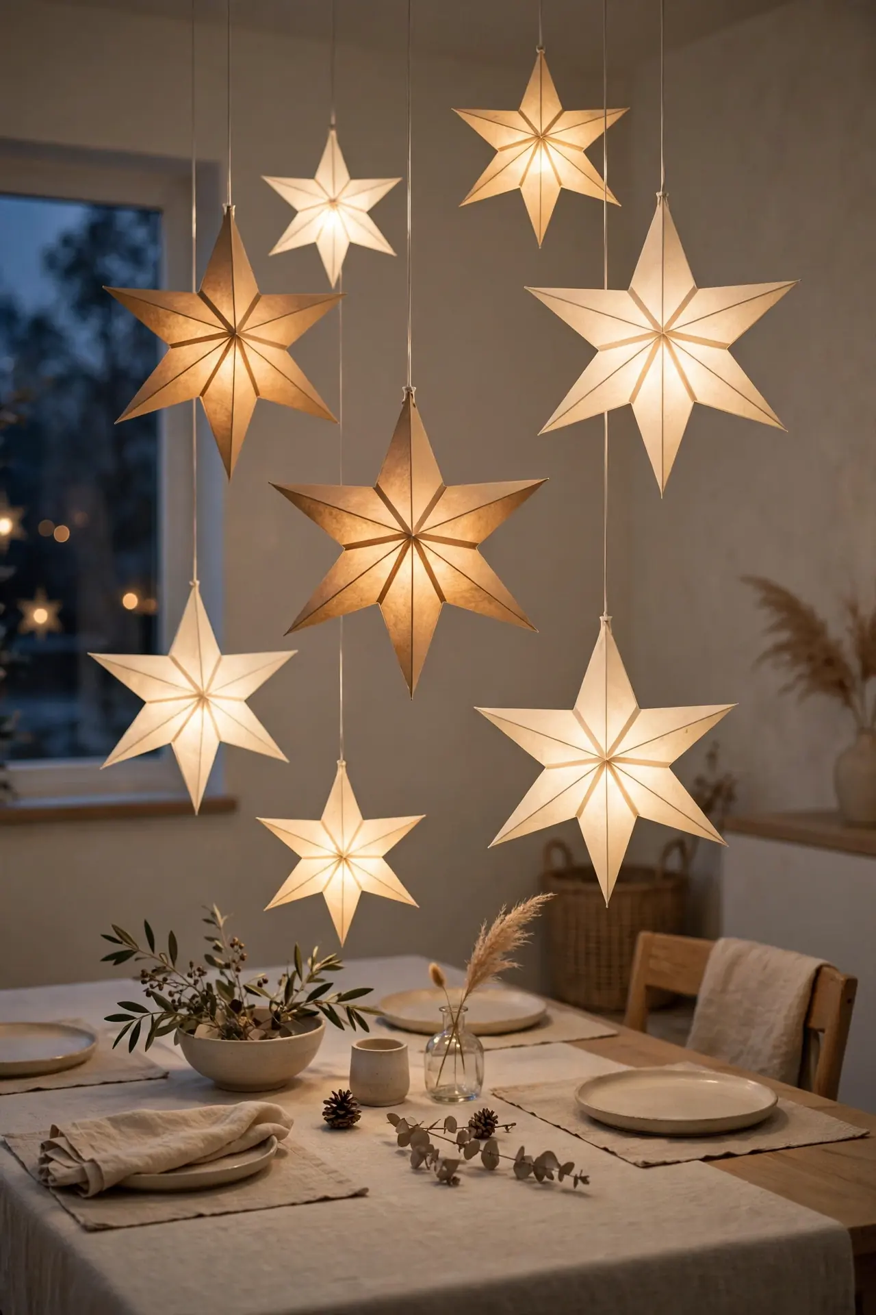 Paper Star Pendants
