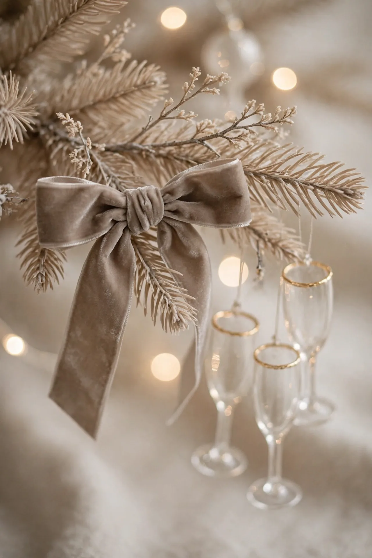 Taupe Velvet Bows