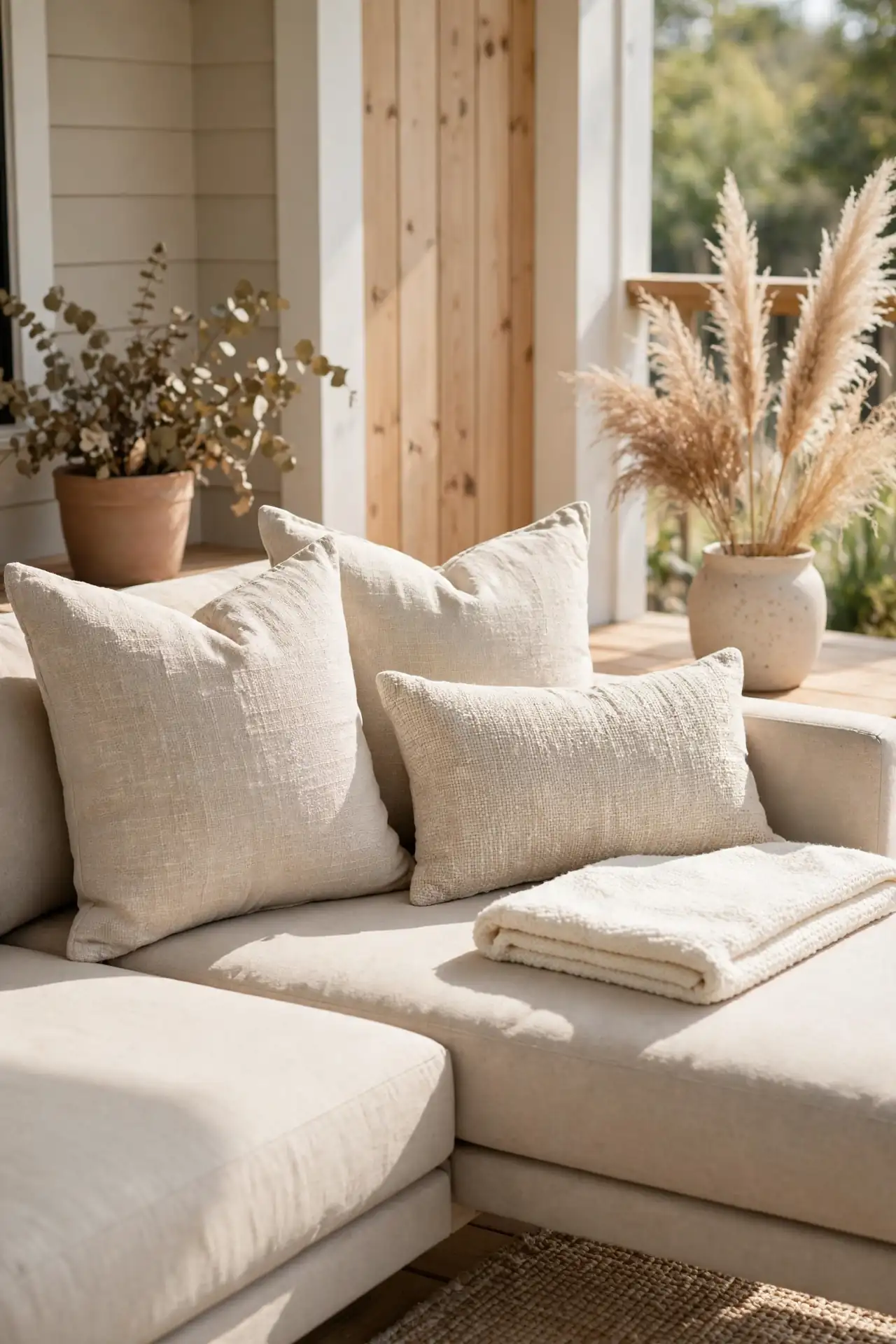 Oatmeal Throw Pillows
