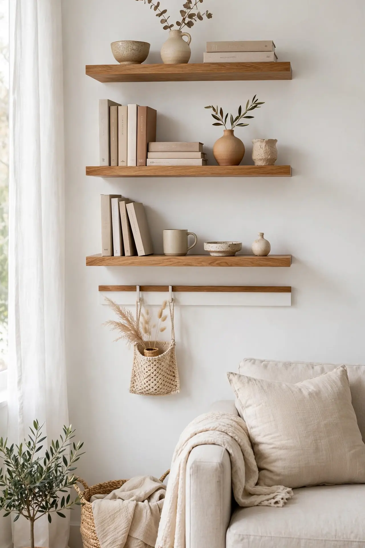Floating Wood Shelves