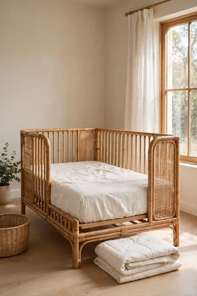 Cream Linen Crib Bedding