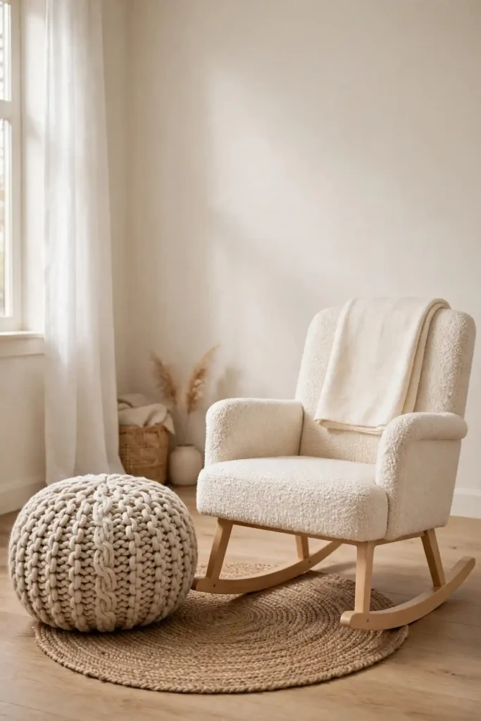 Oatmeal Knit Pouf
