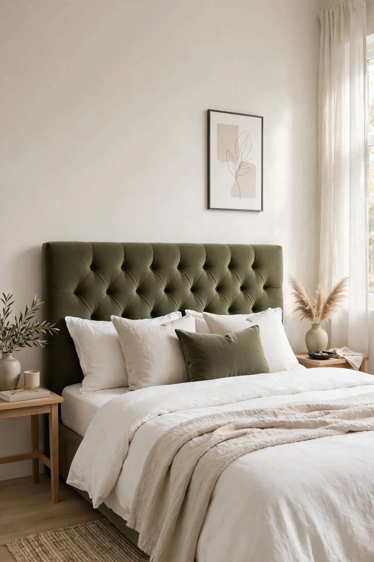 Olive Upholstered Headboard