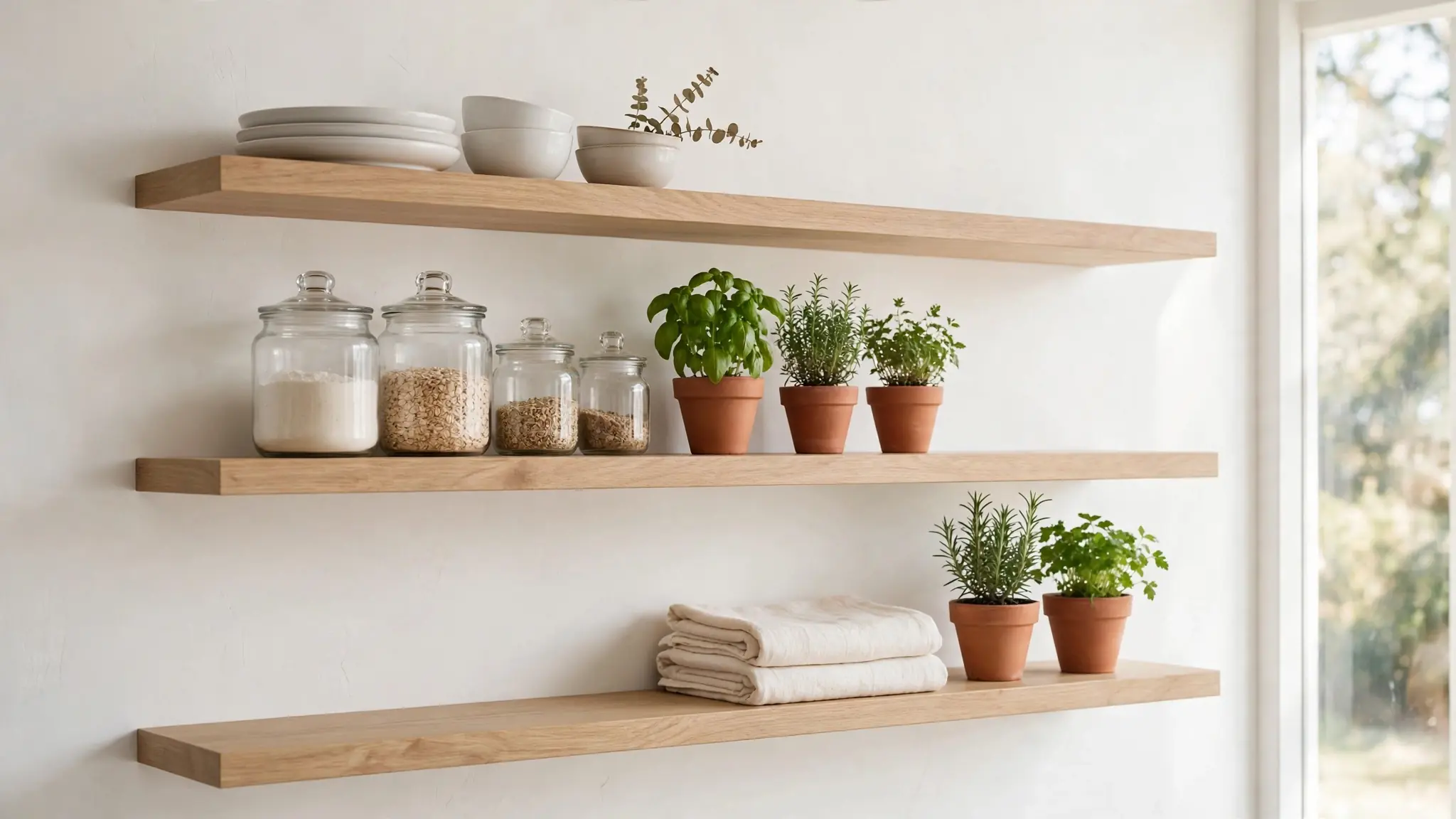 open kitchen shelving styling ideas