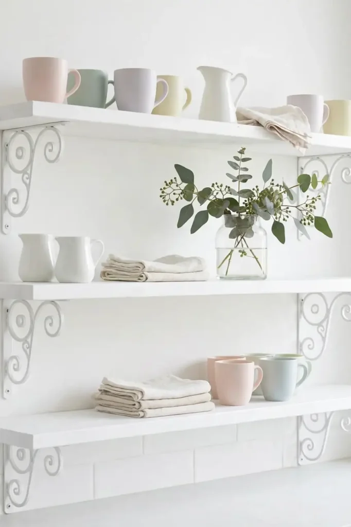 White Bracket Shelves