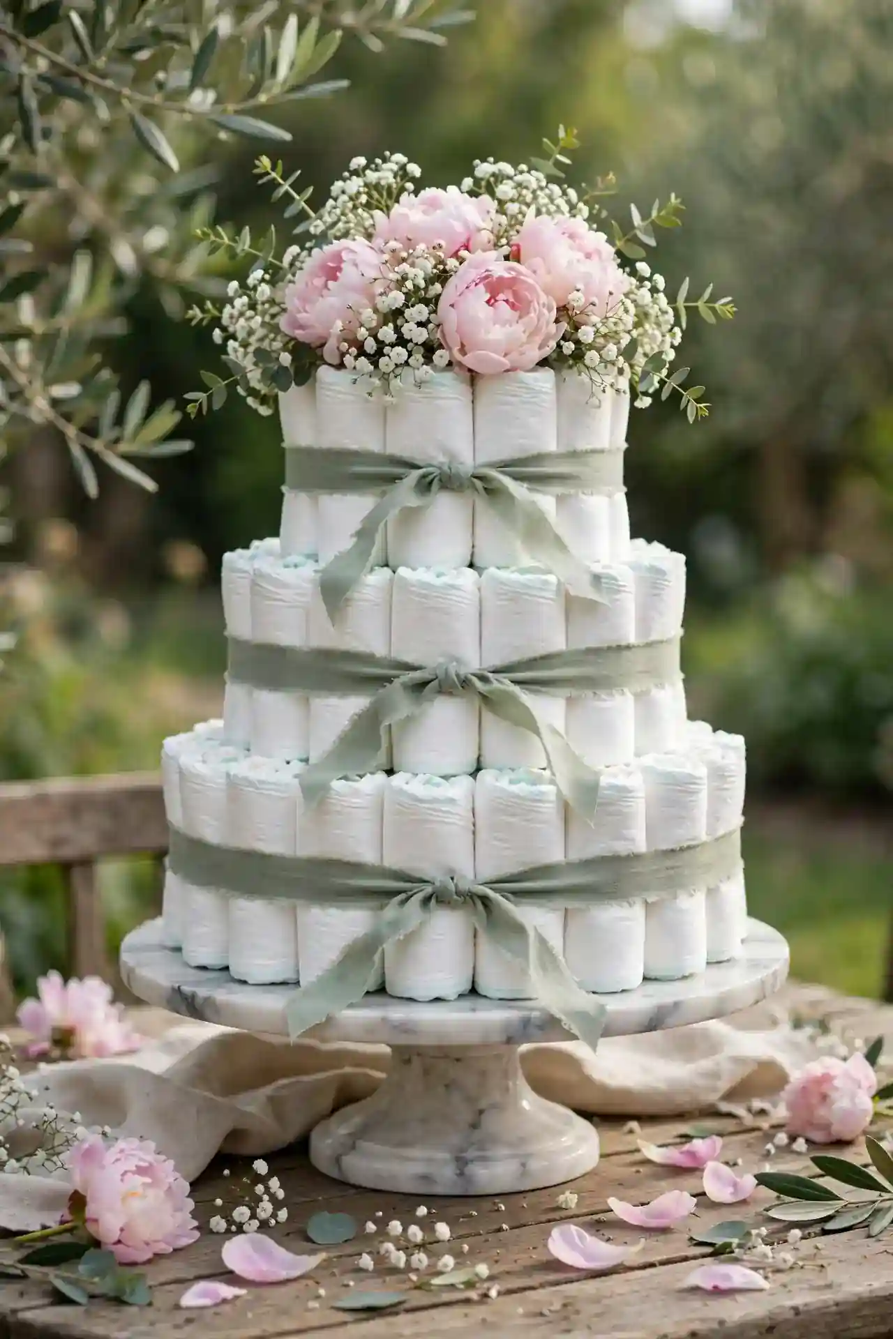 Floral Diaper Cake