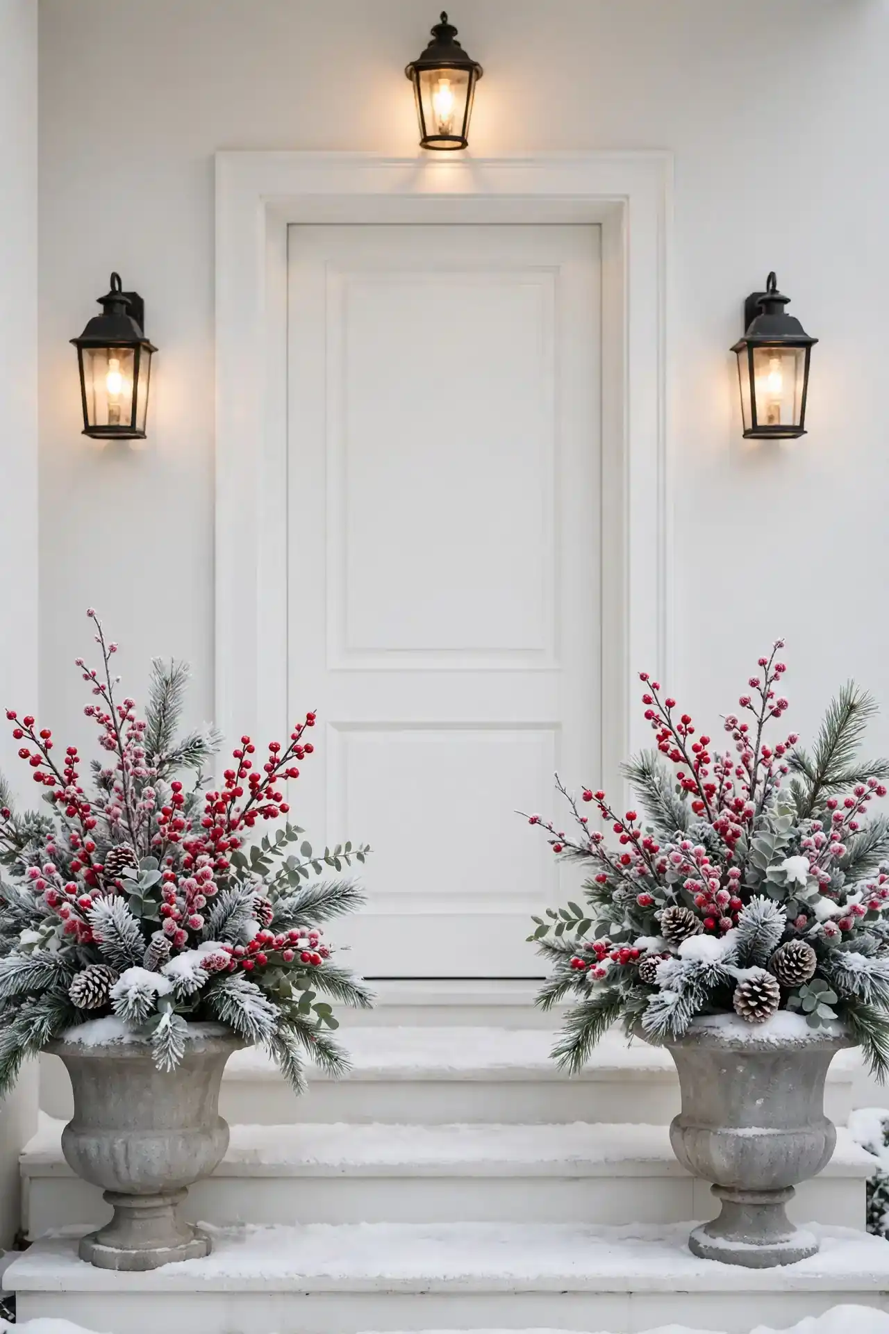 Frosted Berry Urns