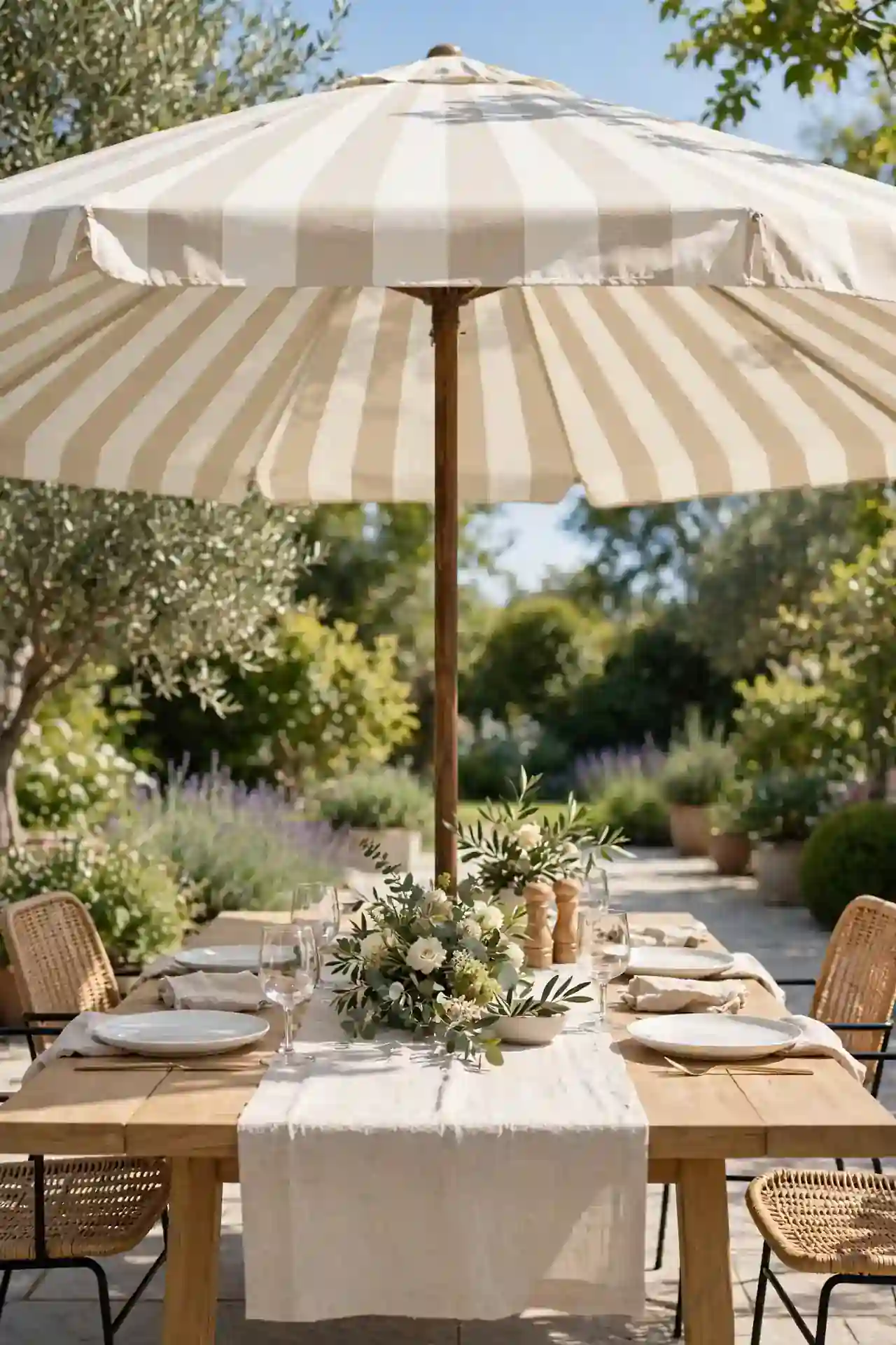 Striped Outdoor Umbrella