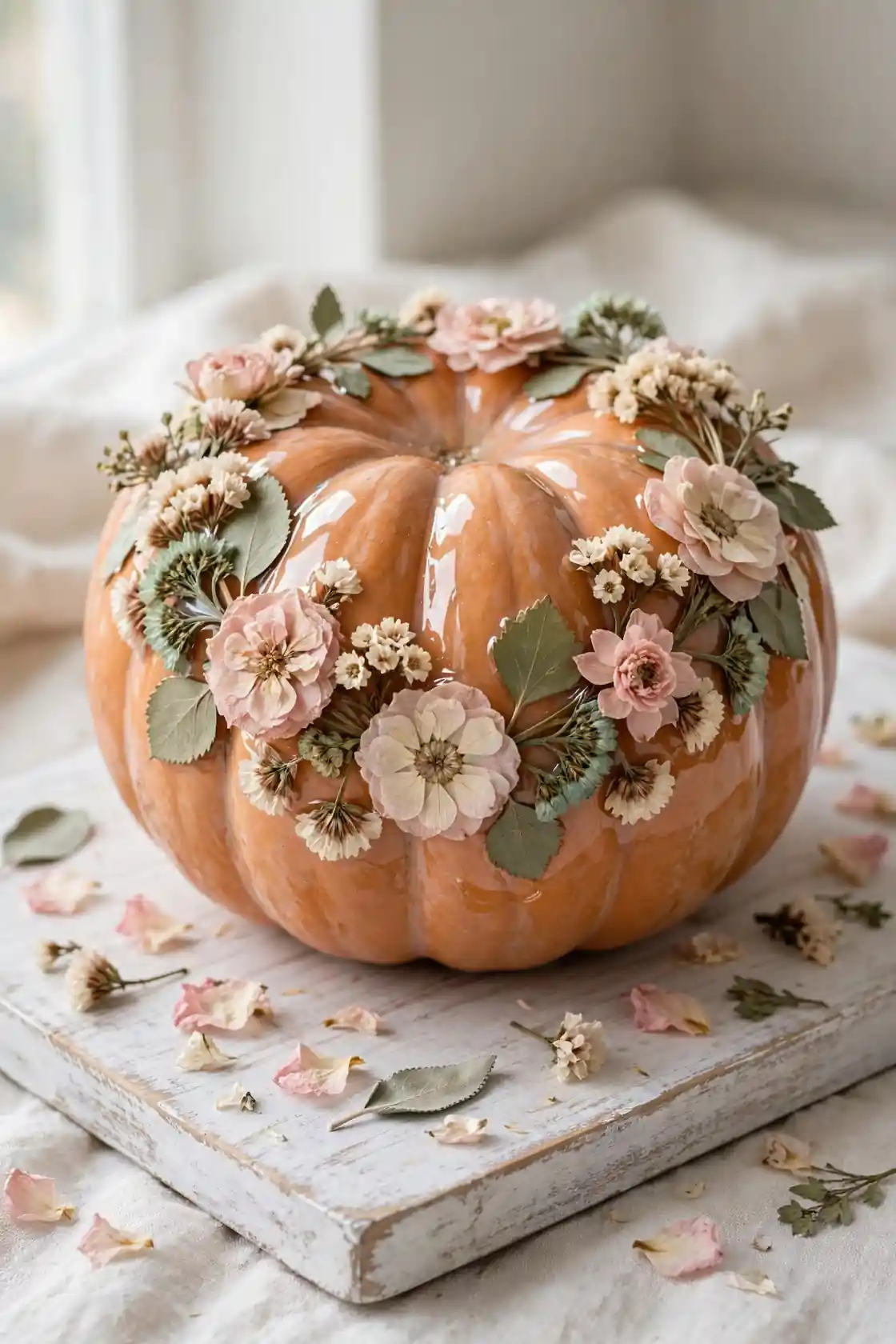 Floral Decoupage Pumpkins