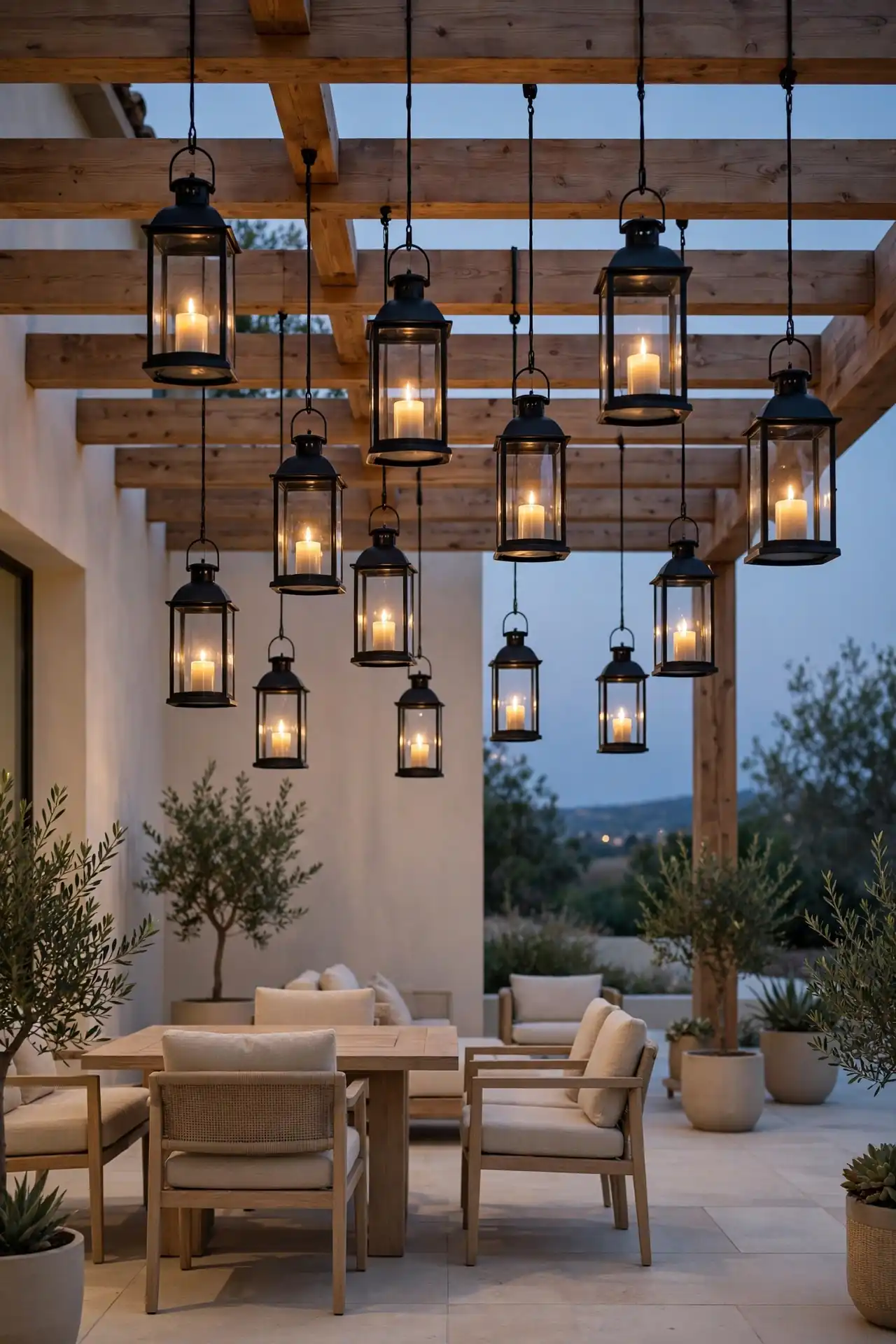 Hanging Lantern Rows
