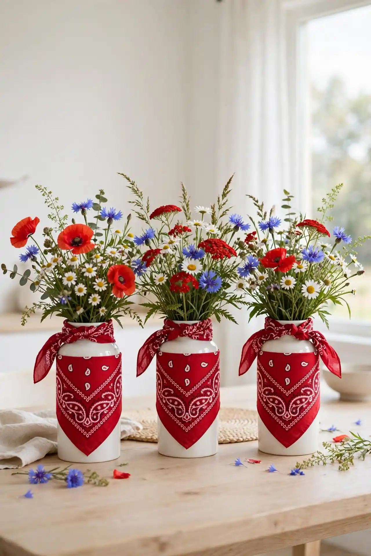 Bandana Wrapped Vases