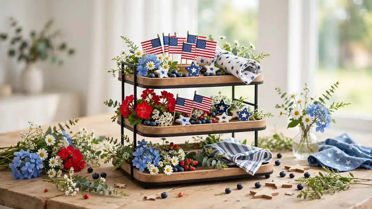 patriotic tiered tray decor ideas