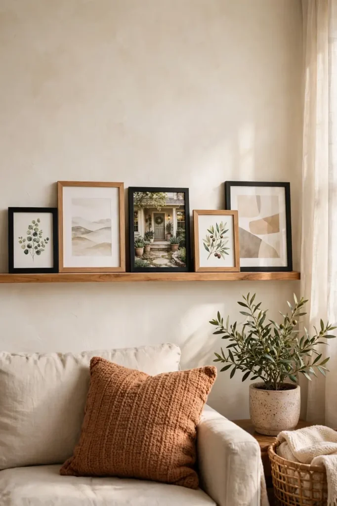 Charming picture ledge decor