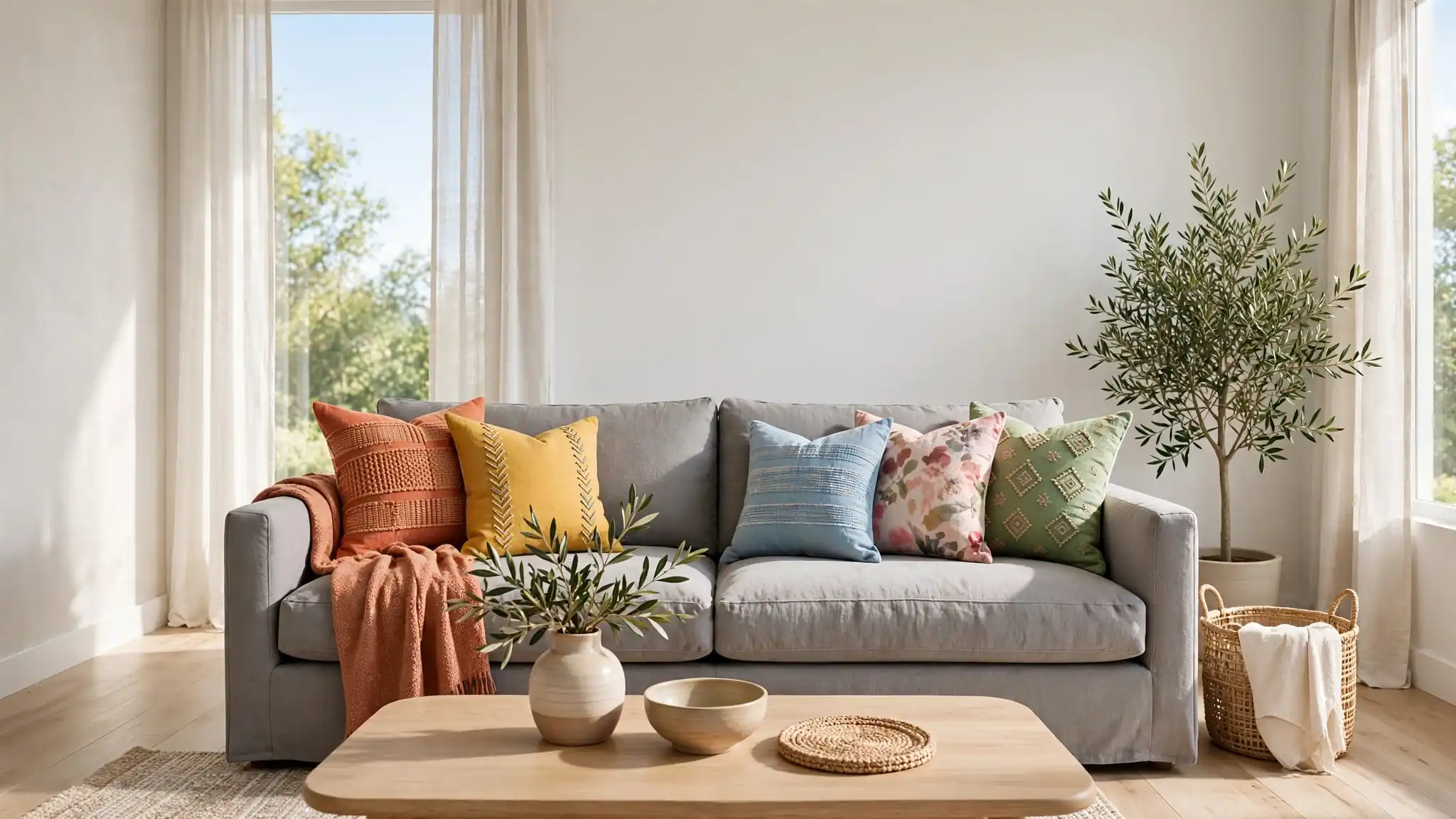 pillow ideas for grey couch