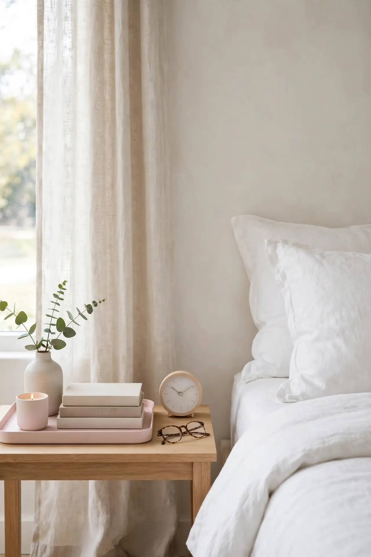 Pink Nightstand Styling
