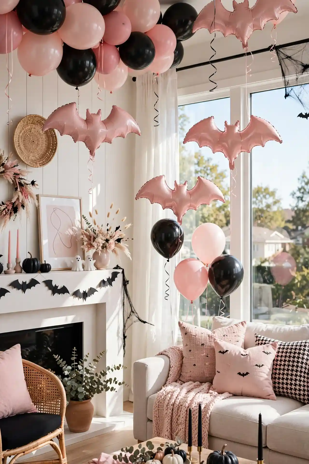 Blush Bat Balloons