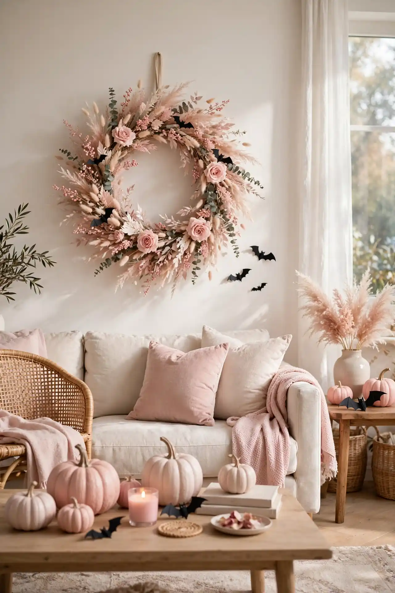 Blush Halloween Wreath