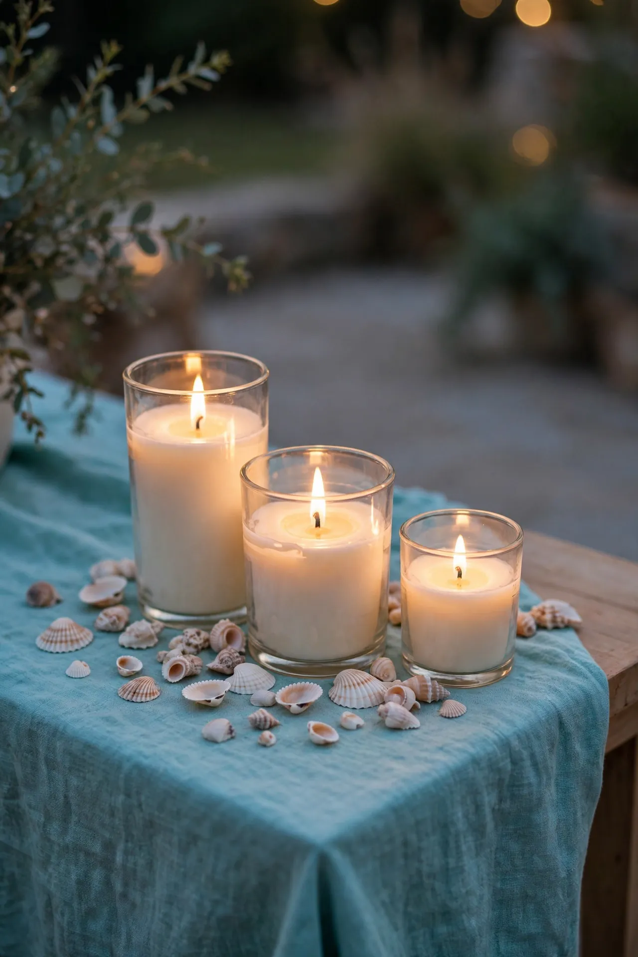 Seashell Candle Clusters