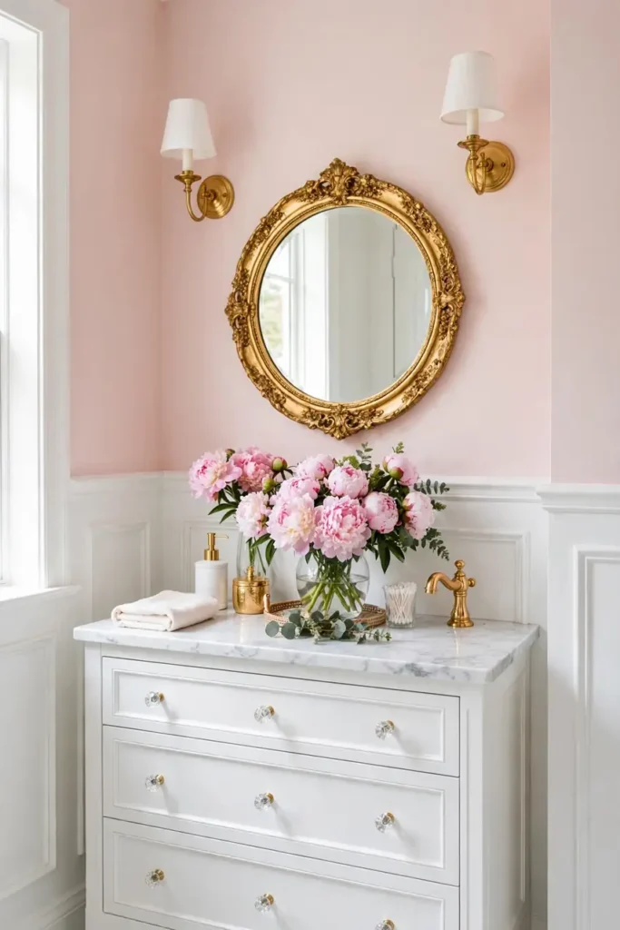 Charming powder room decor