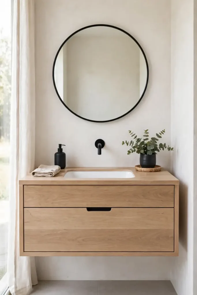 Floating Oak Vanity