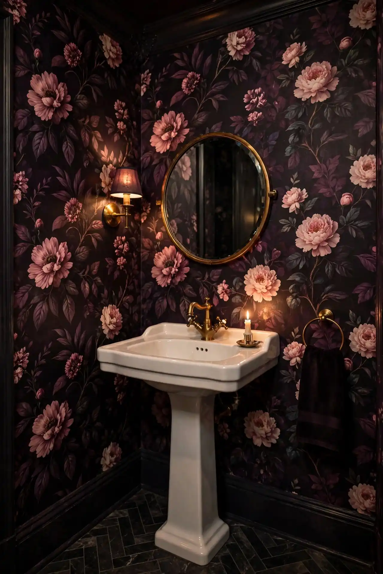 Moody Dark Floral Paper