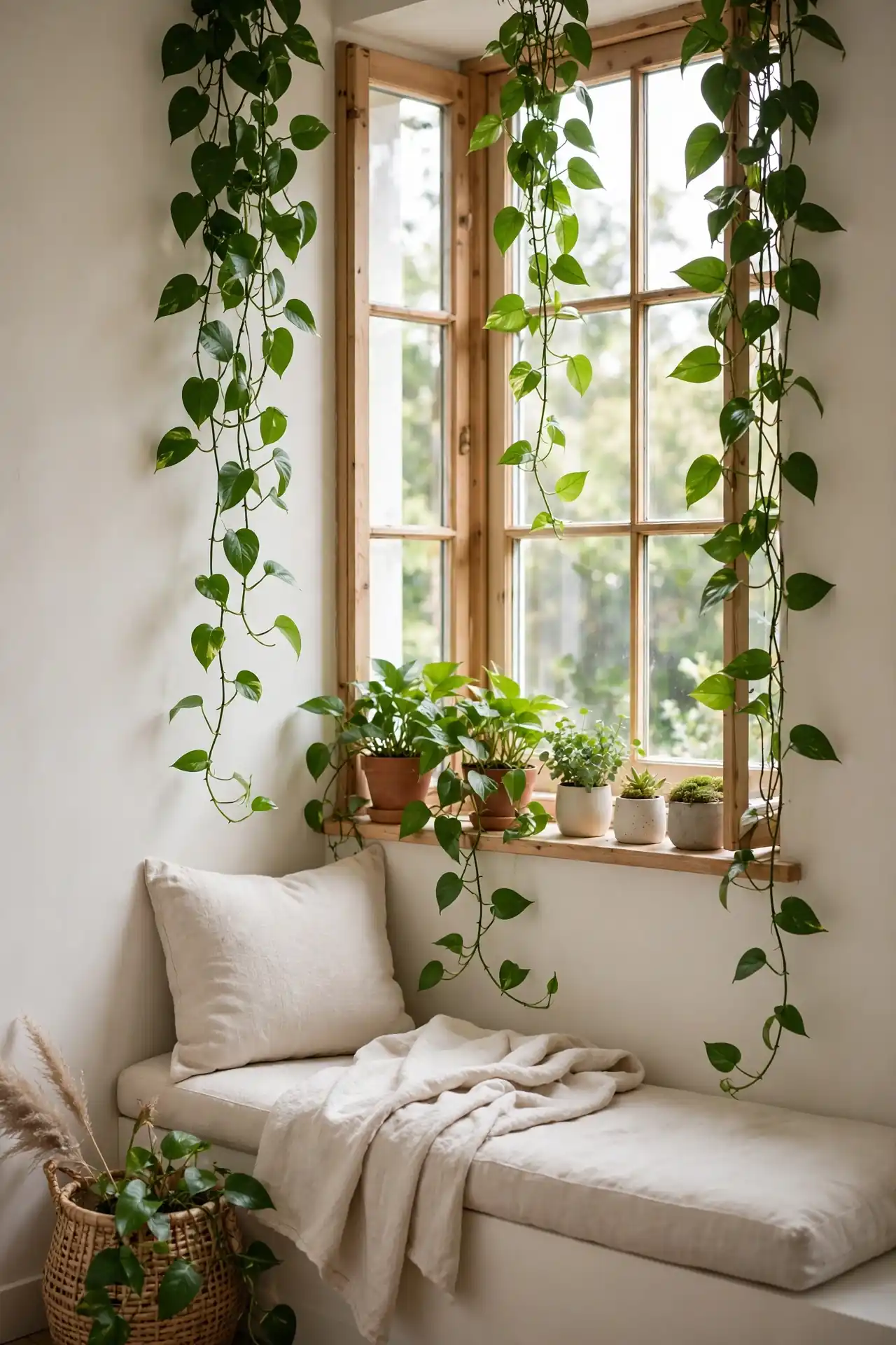 Trailing Green Plants for reading nook ideas under a window