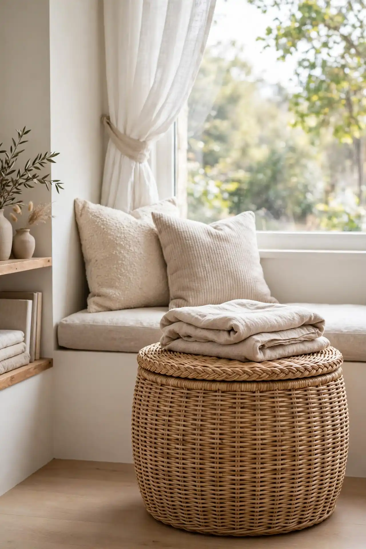 Wicker Storage Ottoman
