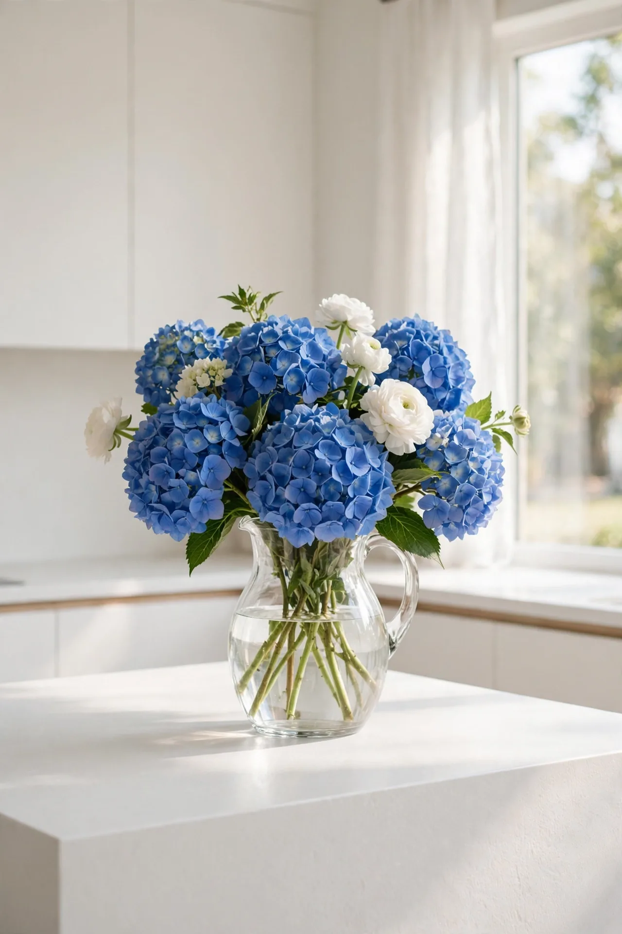 Blue Hydrangea Pitcher