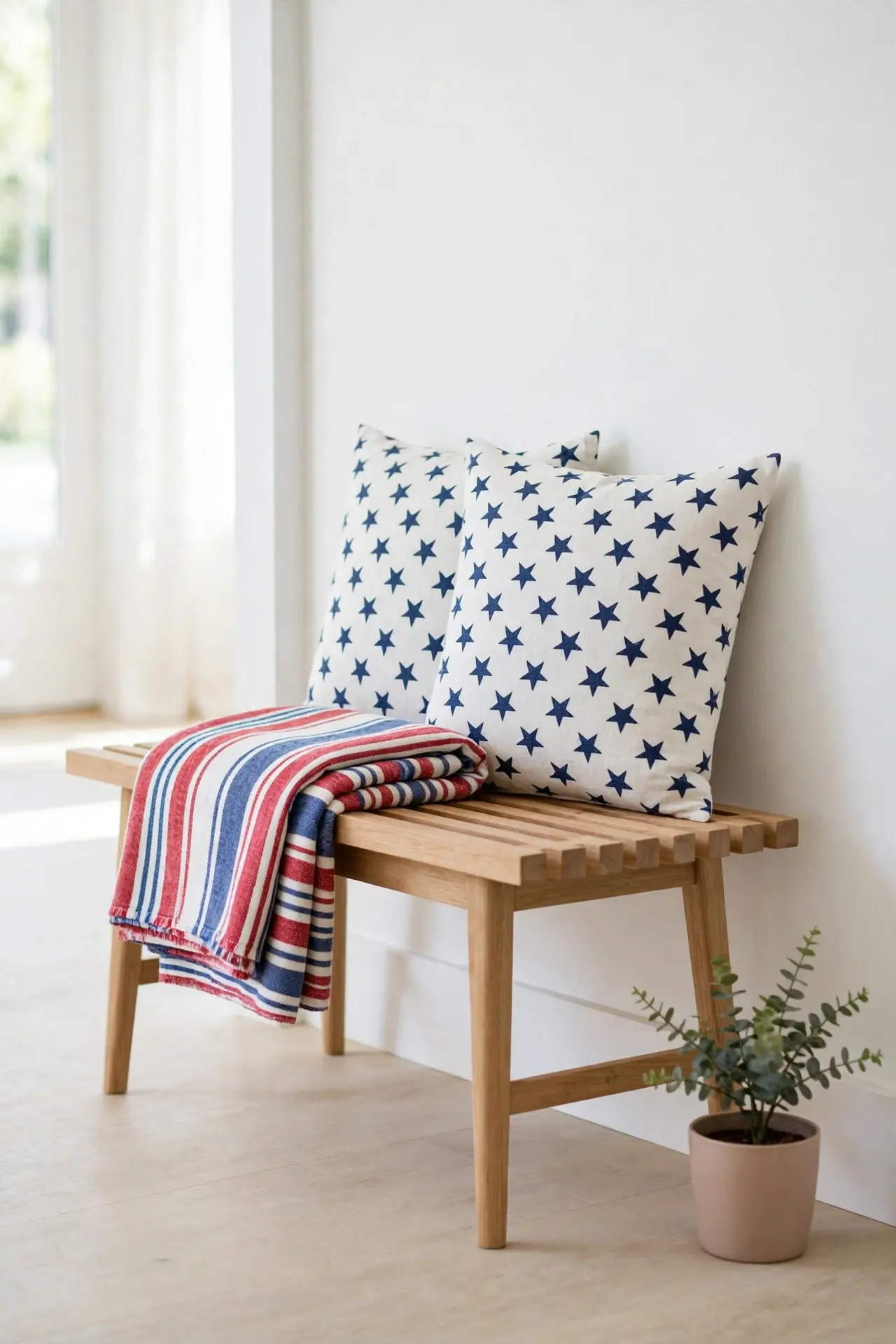 Entryway Flag Bench