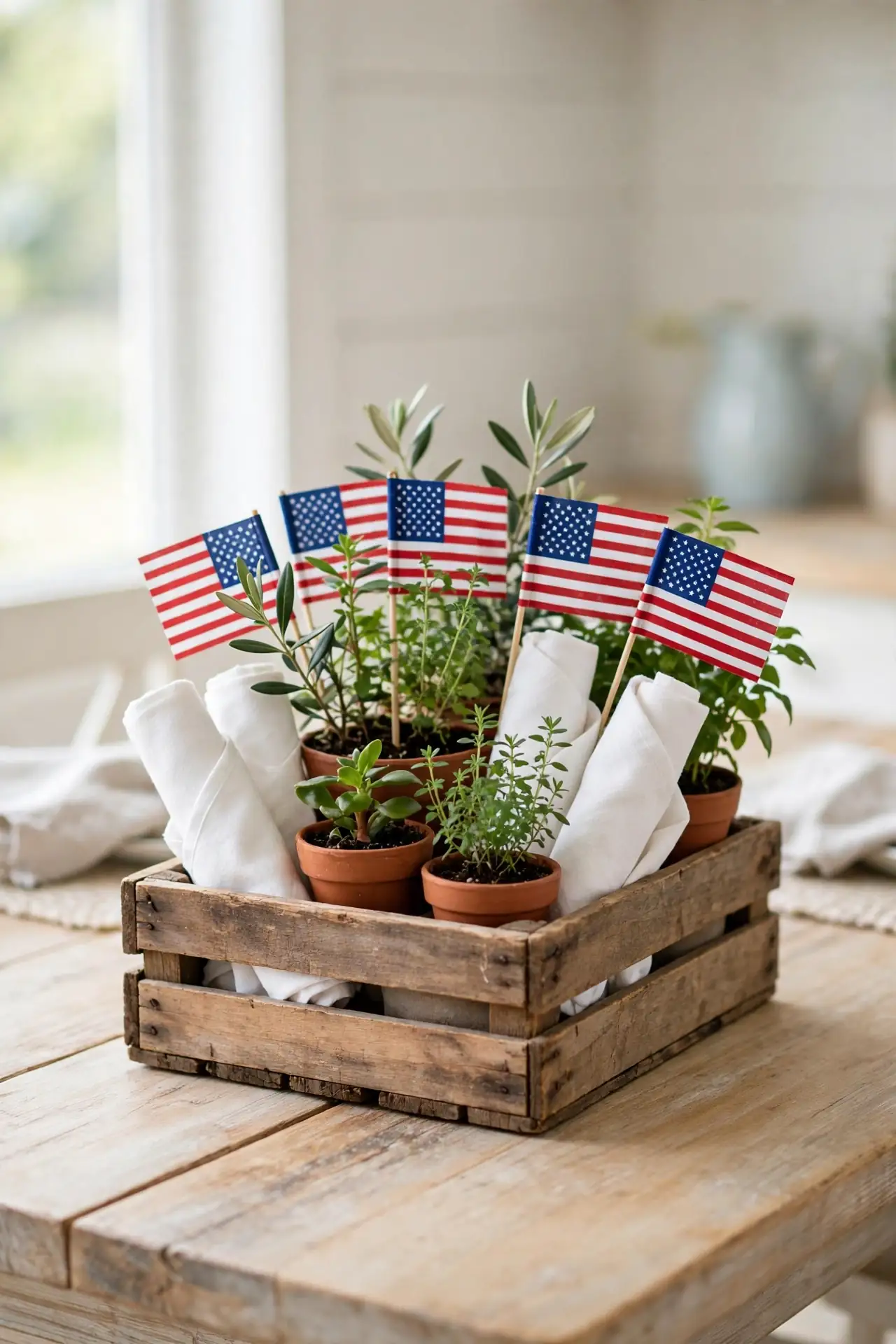 Wooden Crate Centerpiece