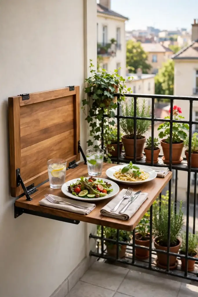 Fold-Down Dining Table