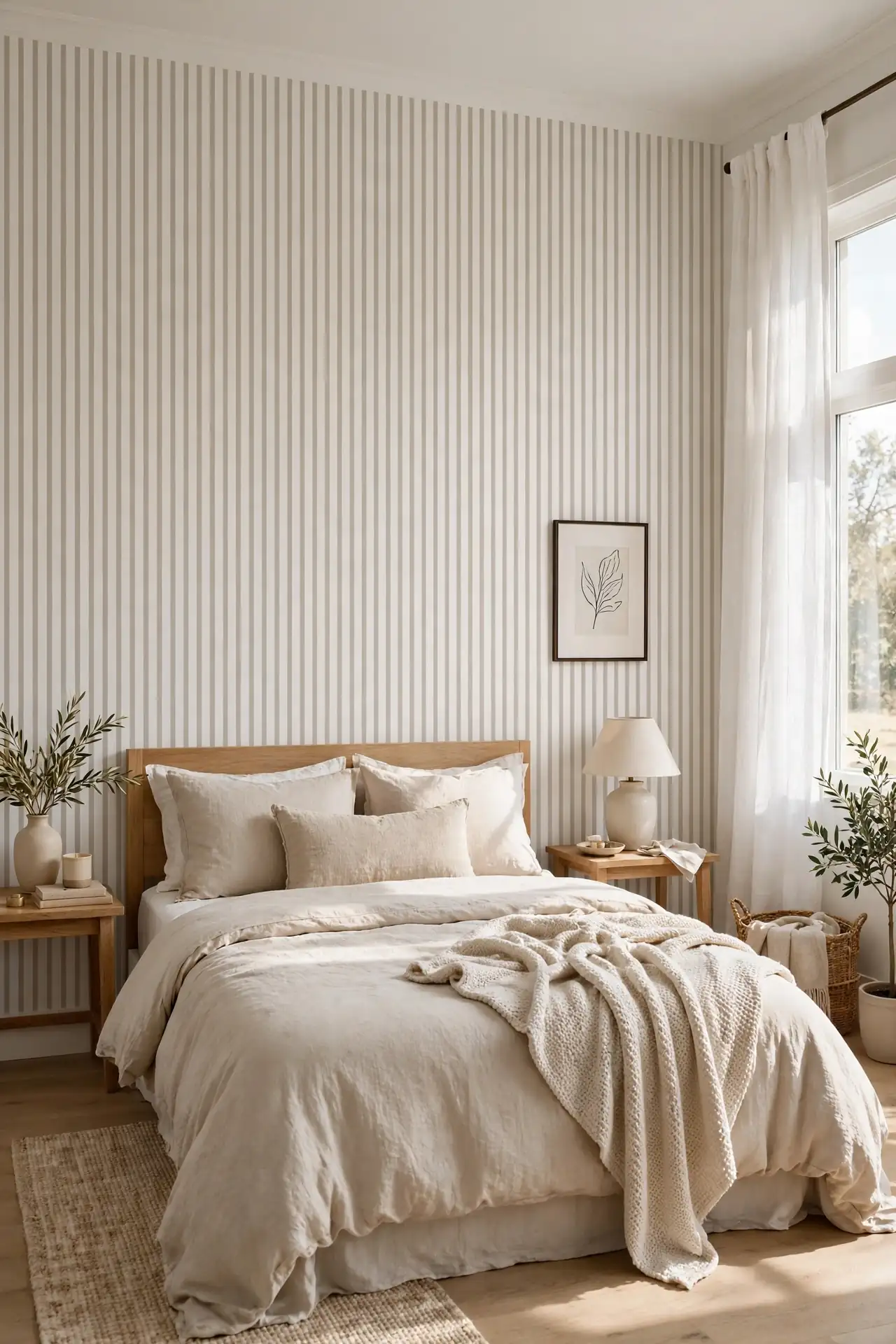 Classic Stripe Patterns - Renter Friendly Wallpaper Ideas for Bedroom