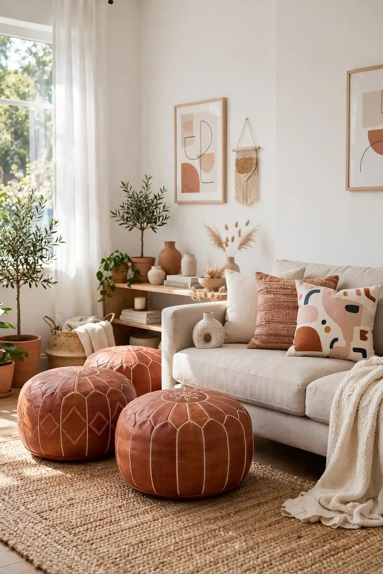 Rust Pouf Seating
